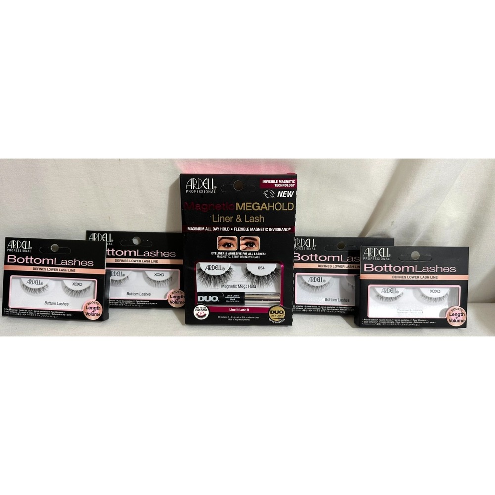 Ardell Magnetic Megahold Lashes + Black Duo Adhesive Liner 4 Sets Bottom Lashes